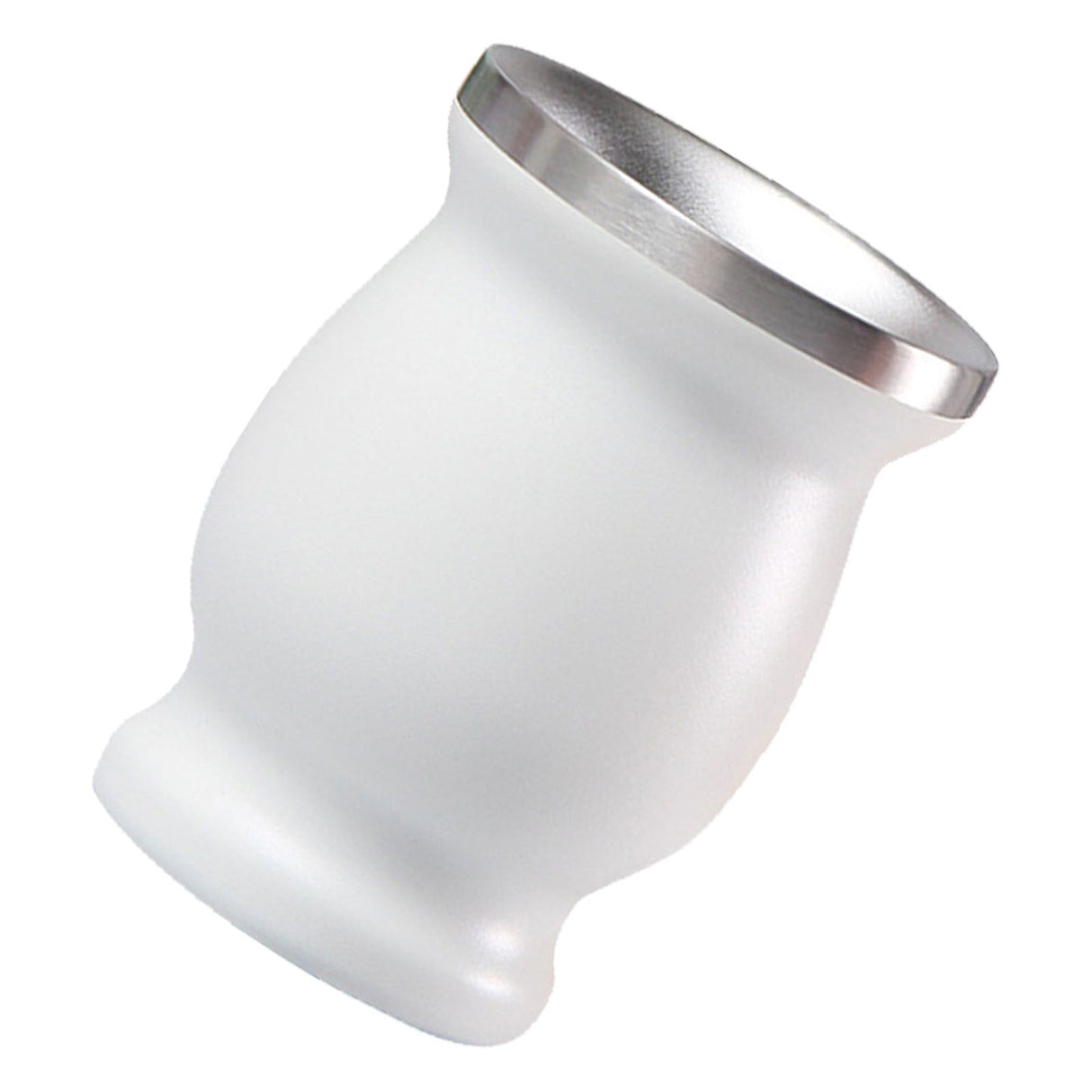 8oz 304 Stainless Steel Gourd Cup Double Layers Vacuum Insulation Cup with Straw Brush White