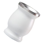 8oz 304 Stainless Steel Gourd Cup Double Layers Vacuum Insulation Cup with Straw Brush White