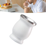 8oz 304 Stainless Steel Gourd Cup Double Layers Vacuum Insulation Cup with Straw Brush White