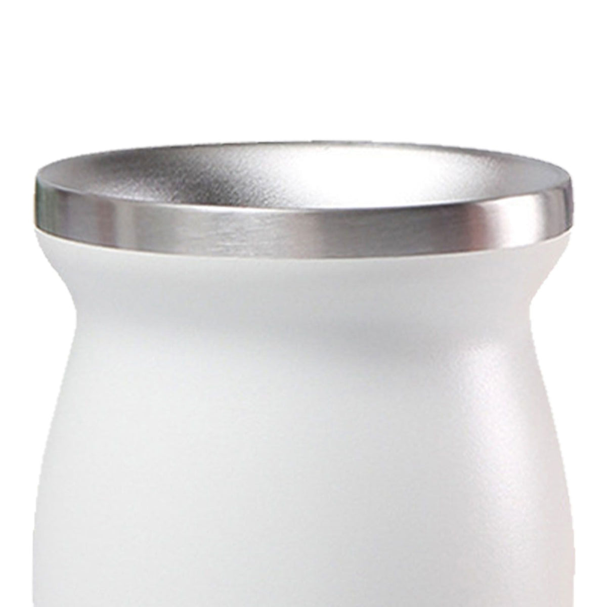 8oz 304 Stainless Steel Gourd Cup Double Layers Vacuum Insulation Cup with Straw Brush White