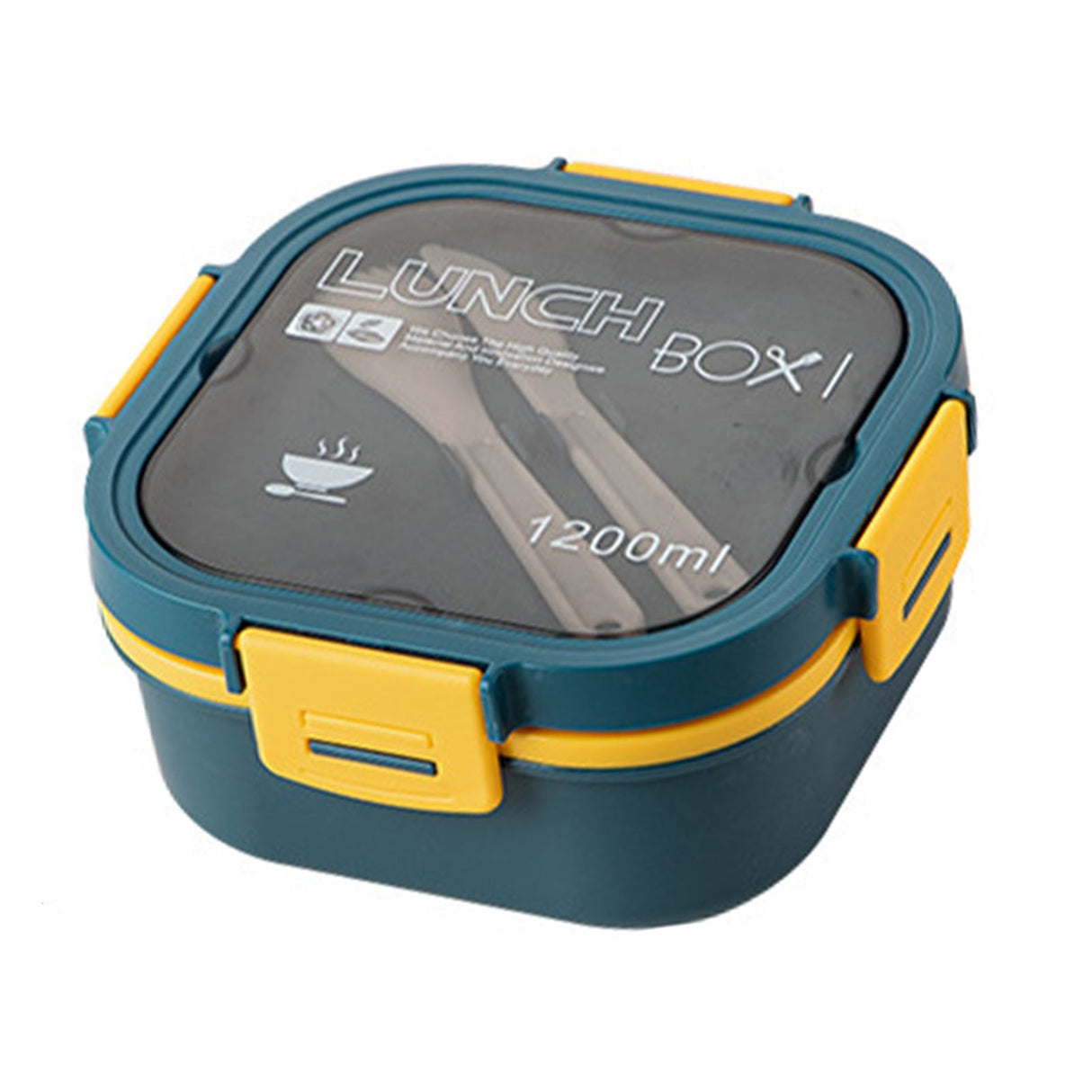 2 Layer Plastic Salad Lunch Box Microwave Safe Salad Lunch Container Portable Fruit Fat Reducing Light Food Picnic Box for Office Workers Blue, 1200ml