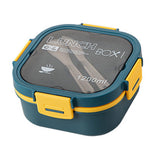 2 Layer Plastic Salad Lunch Box Microwave Safe Salad Lunch Container Portable Fruit Fat Reducing Light Food Picnic Box for Office Workers Blue, 1200ml