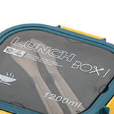2 Layer Plastic Salad Lunch Box Microwave Safe Salad Lunch Container Portable Fruit Fat Reducing Light Food Picnic Box for Office Workers Blue, 1200ml - Low Angle