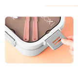 2 Layer Plastic Salad Lunch Box Microwave Safe Salad Lunch Container Portable Fruit Fat Reducing Light Food Picnic Box for Office Workers White, 1700ml - Extra Image