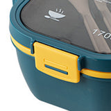 2 Layer Plastic Salad Lunch Box Microwave Safe Salad Lunch Container Portable Fruit Fat Reducing Light Food Picnic Box for Office Workers Blue, 1700ml