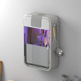 Wall Mounted UV Chopsticks Cage Multifunction Chopstick Draining Cleaning Holder Hot Air Drying Kitchen Cutlery Storage Box Grey