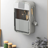 Wall Mounted UV Chopsticks Cage Multifunction Chopstick Draining Cleaning Holder Hot Air Drying Kitchen Cutlery Storage Box Grey - Extra Image
