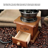 Manual Coffee Grinder Italian Retro Portable Stainless Steel Brown Hand Crank Coffee Mill for Home