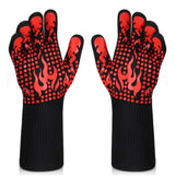 BBQ Gloves 1472℉ Heat Resistant Grilling Gloves Nonslip Silicone for Barbecue Cooking Baking - Front View