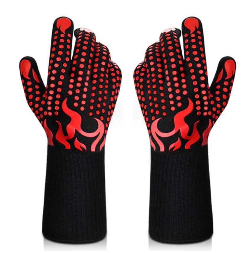 BBQ Gloves 1472℉ Heat Resistant Grilling Gloves Nonslip Silicone for Barbecue Cooking Baking