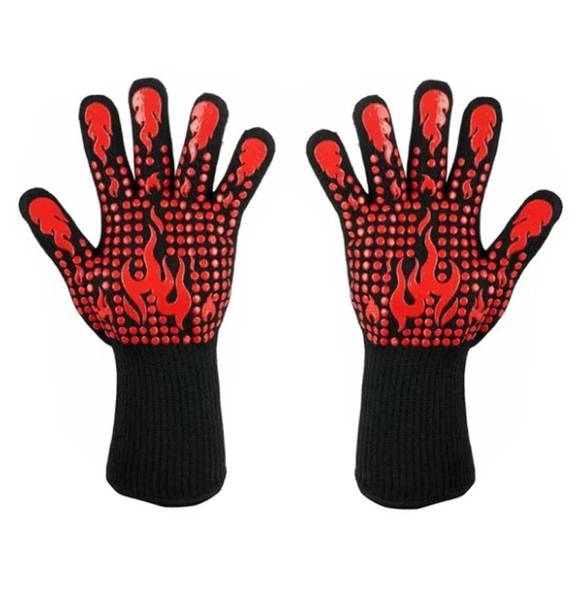 BBQ Gloves 1472℉ Heat Resistant Grilling Gloves Nonslip Silicone for Barbecue Cooking Baking