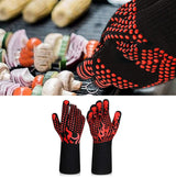 BBQ Gloves 1472℉ Heat Resistant Grilling Gloves Nonslip Silicone for Barbecue Cooking Baking - Rear View