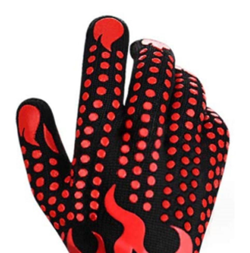 BBQ Gloves 1472℉ Heat Resistant Grilling Gloves Nonslip Silicone for Barbecue Cooking Baking