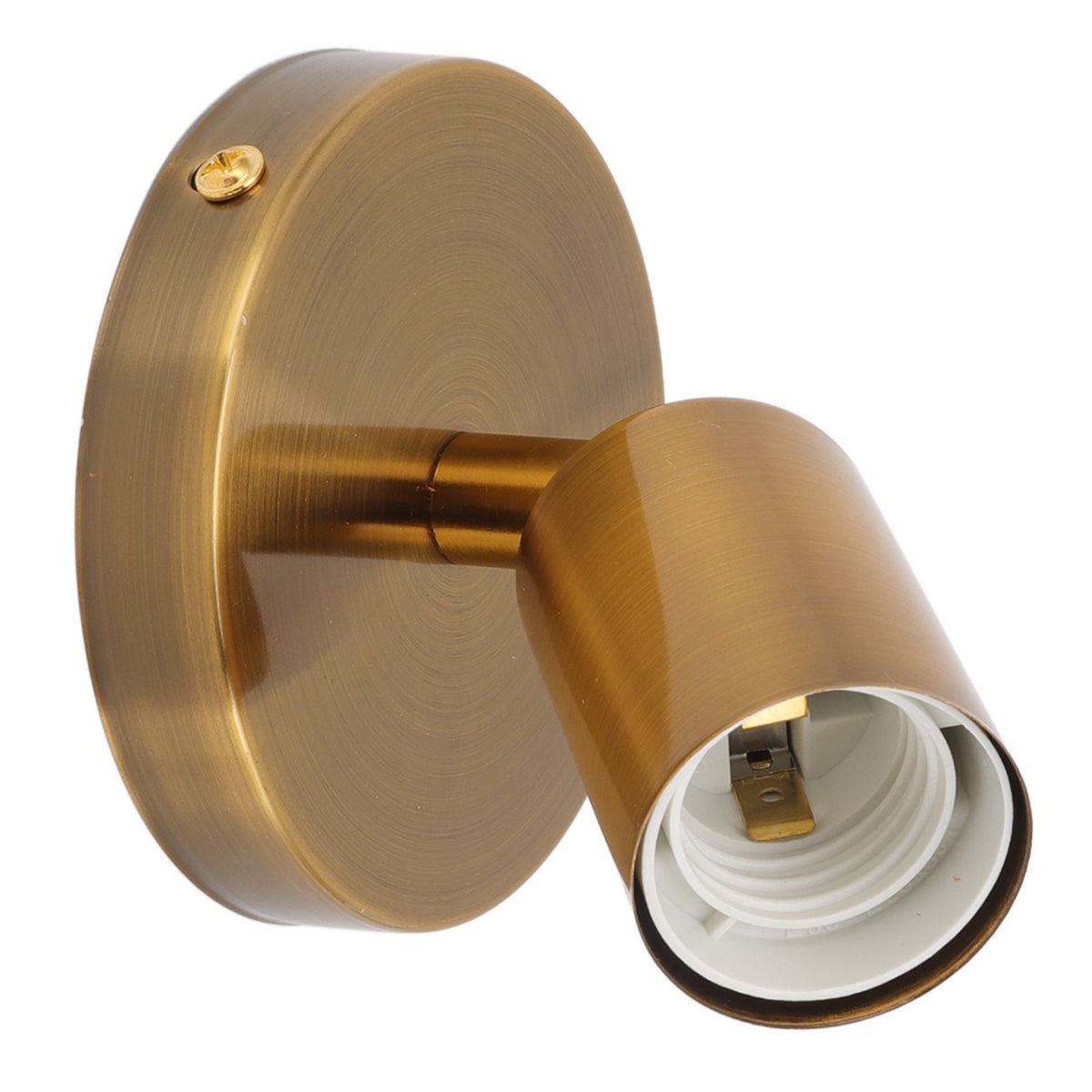 E27 E26 Wall Lamp Base 180 Degrees Up and Down Adjustable Iron Decoration Bulb Socket for Bedroom Living Room Gold