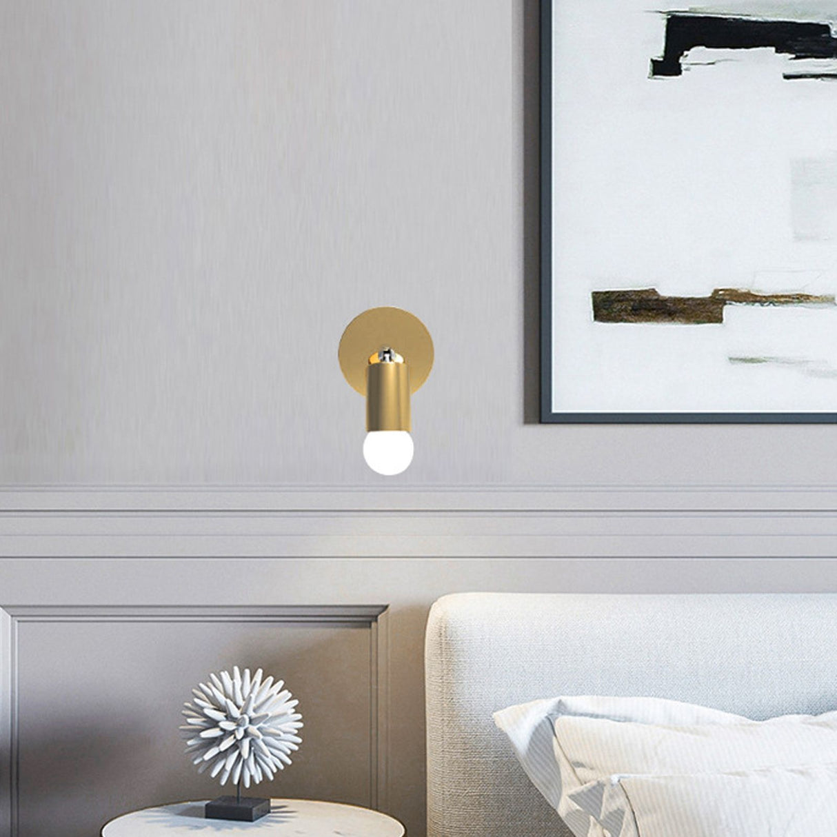 E27 E26 Wall Lamp Base 180 Degrees Up and Down Adjustable Iron Decoration Bulb Socket for Bedroom Living Room Gold