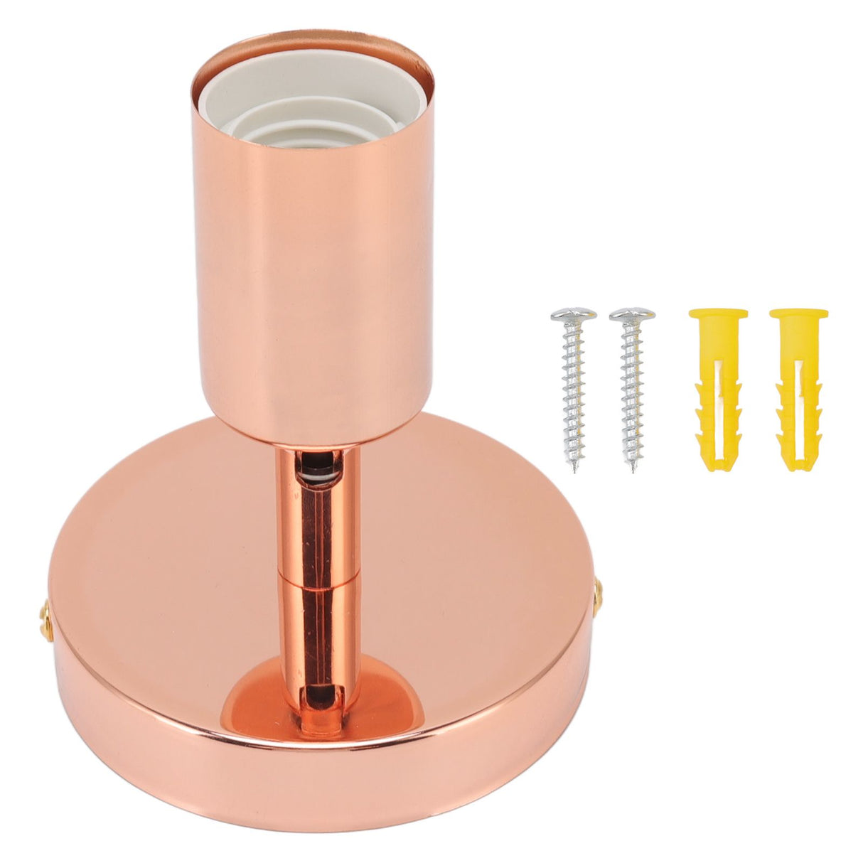 E27 E26 Wall Lamp Base 180 Degrees Up and Down Adjustable Iron Decoration Bulb Socket for Bedroom Living Room Rose Gold
