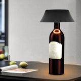 LED Wine Bottle Lamp Innovative Cordless Table Light with USB Cable for Hotel Restaurant Bar Decoration Black - Extra Image