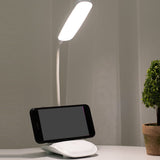 LED Desk Lamp Touch Control Three Level Color Temperature Stepless Dimming USB Charging Table Lamp White - Rear View