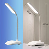 LED Desk Lamp Touch Control Three Level Color Temperature Stepless Dimming USB Charging Table Lamp White - Extra Image