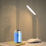 LED Desk Lamp Touch Control Three Level Color Temperature Stepless Dimming USB Charging Table Lamp White - Extra Image