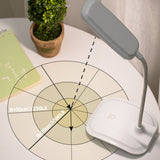 LED Desk Lamp Touch Control Three Level Color Temperature Stepless Dimming USB Charging Table Lamp White - Extra Image