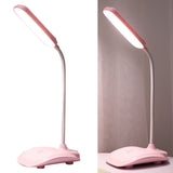 LED Desk Lamp Touch Control Three Level Color Temperature Stepless Dimming USB Charging Table Lamp Pink - 45-Degree Angle