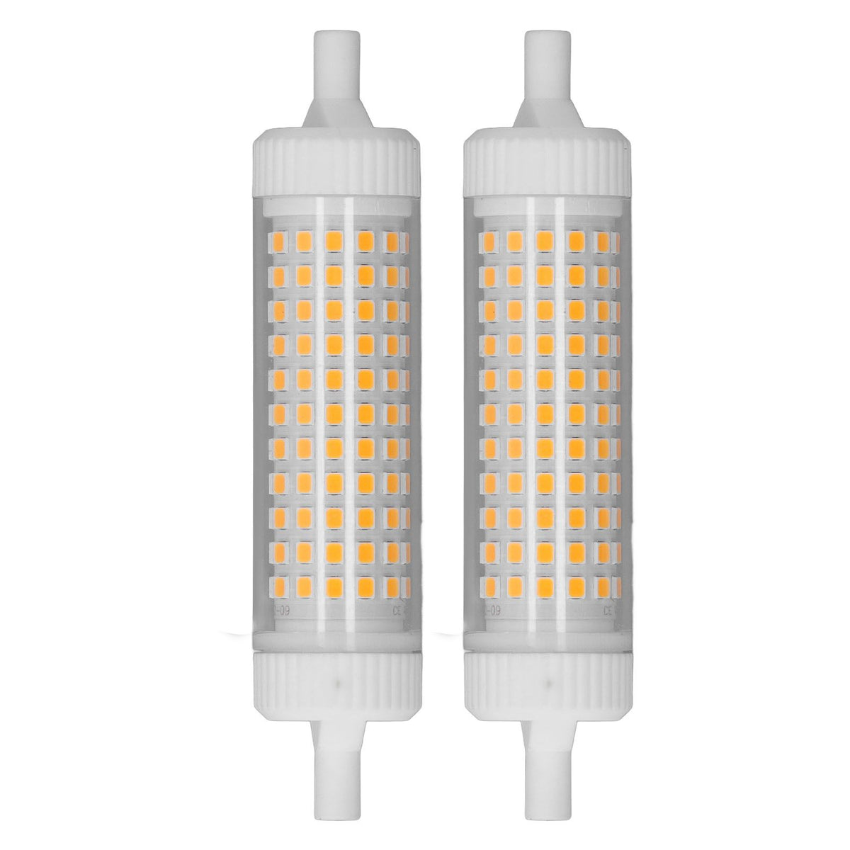2Pcs R7S LED Light Bulb 118mm Dimmable 15W 154 LEDs Double Ended Floodlight for Home Night Advertising Lighting 220V Warm Light