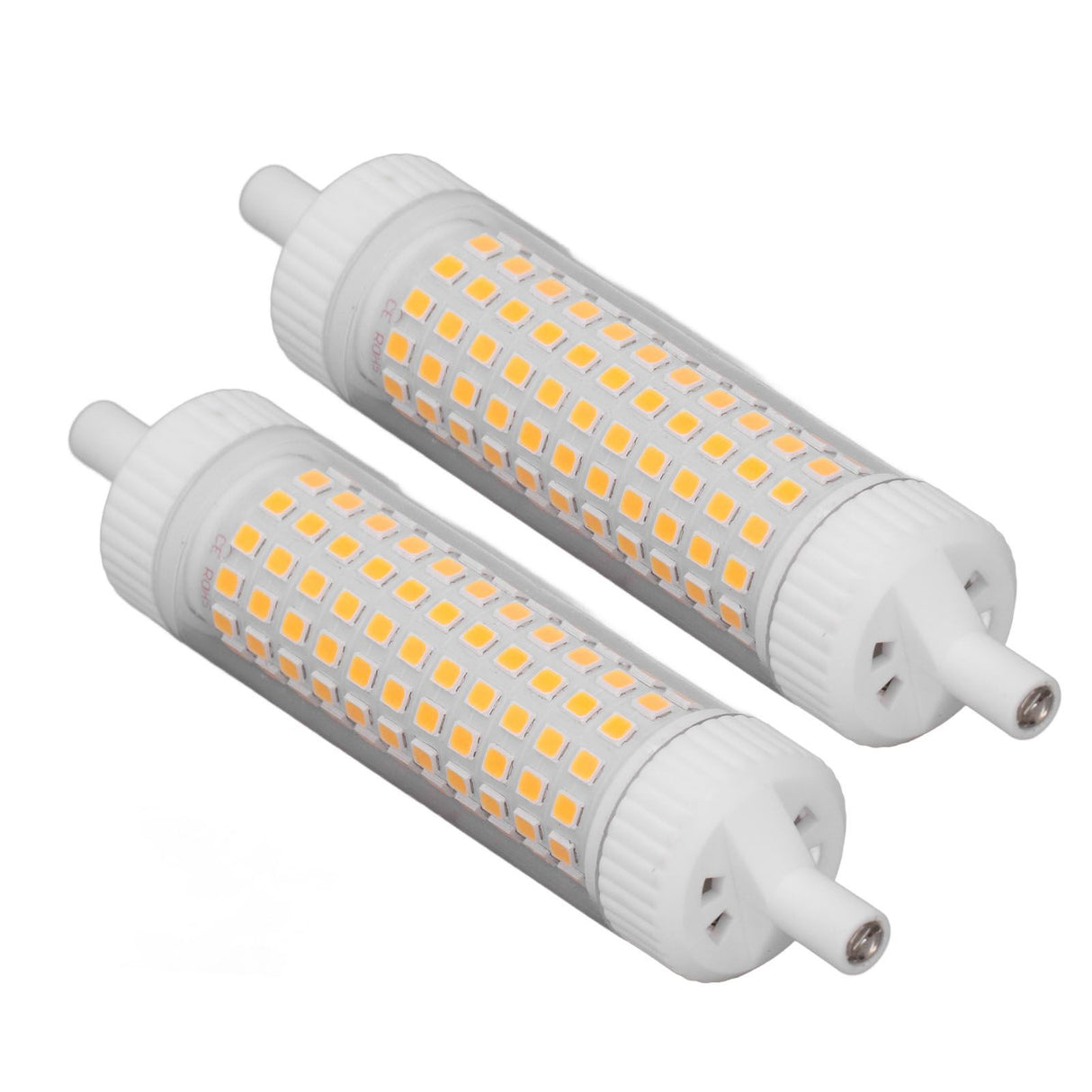 2Pcs R7S LED Light Bulb 118mm Dimmable 15W 154 LEDs Double Ended Floodlight for Home Night Advertising Lighting 220V Warm Light