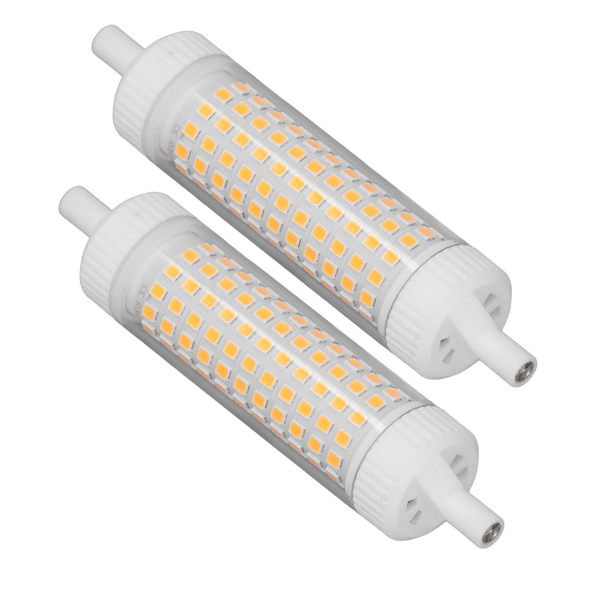 2Pcs R7S LED Light Bulb 118mm Dimmable 15W 154 LEDs Double Ended Floodlight for Home Night Advertising Lighting 220V Warm Light