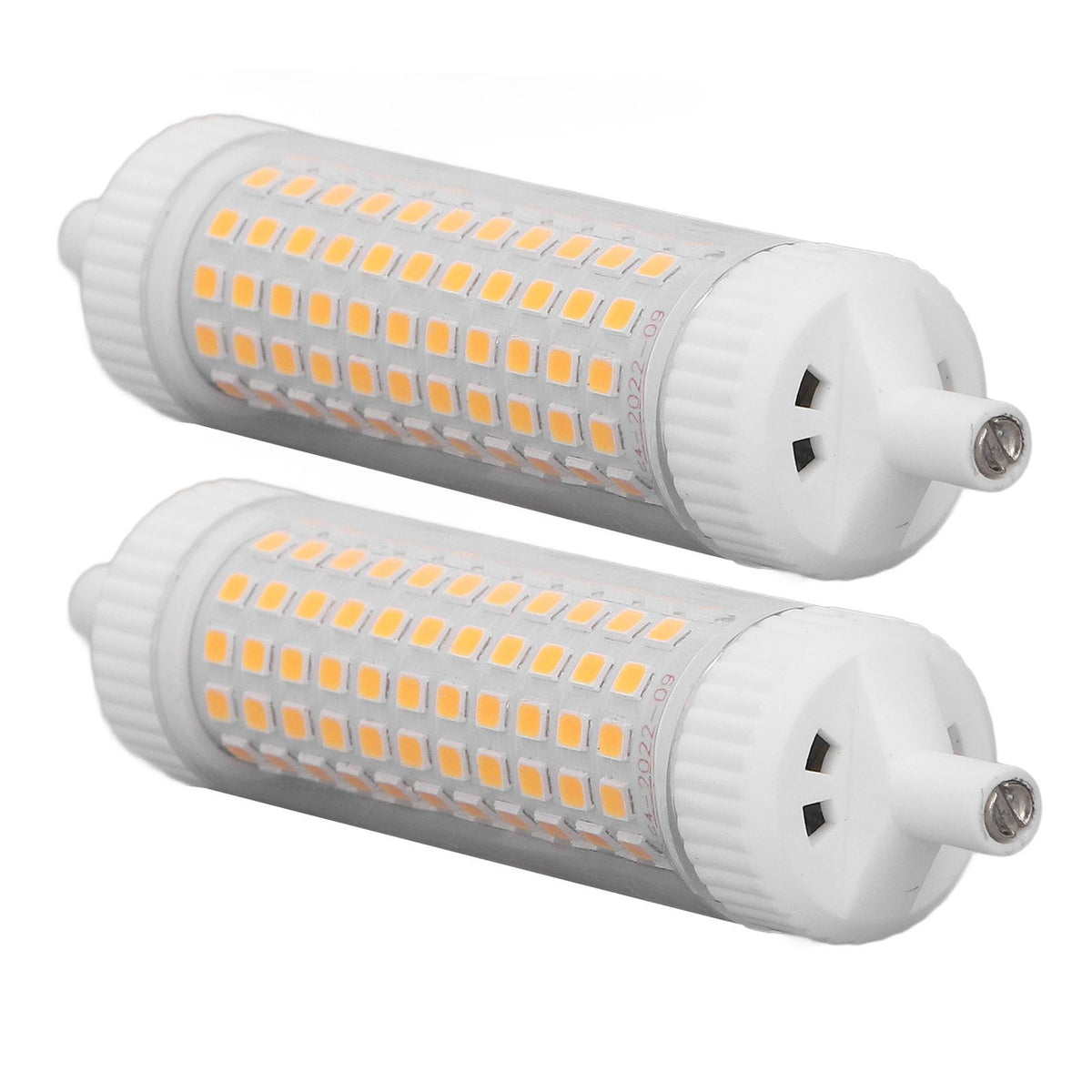 2Pcs R7S LED Light Bulb 118mm Dimmable 15W 154 LEDs Double Ended Floodlight for Home Night Advertising Lighting 220V Warm Light