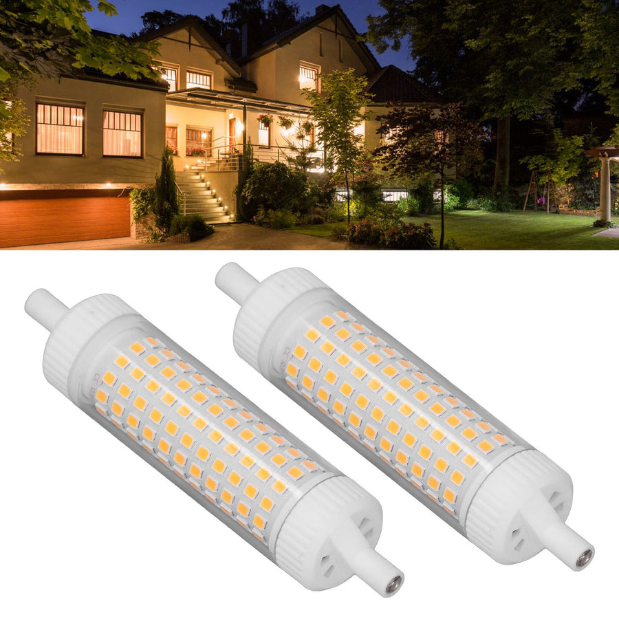 2Pcs R7S LED Light Bulb 118mm Dimmable 15W 154 LEDs Double Ended Floodlight for Home Night Advertising Lighting 220V Warm Light