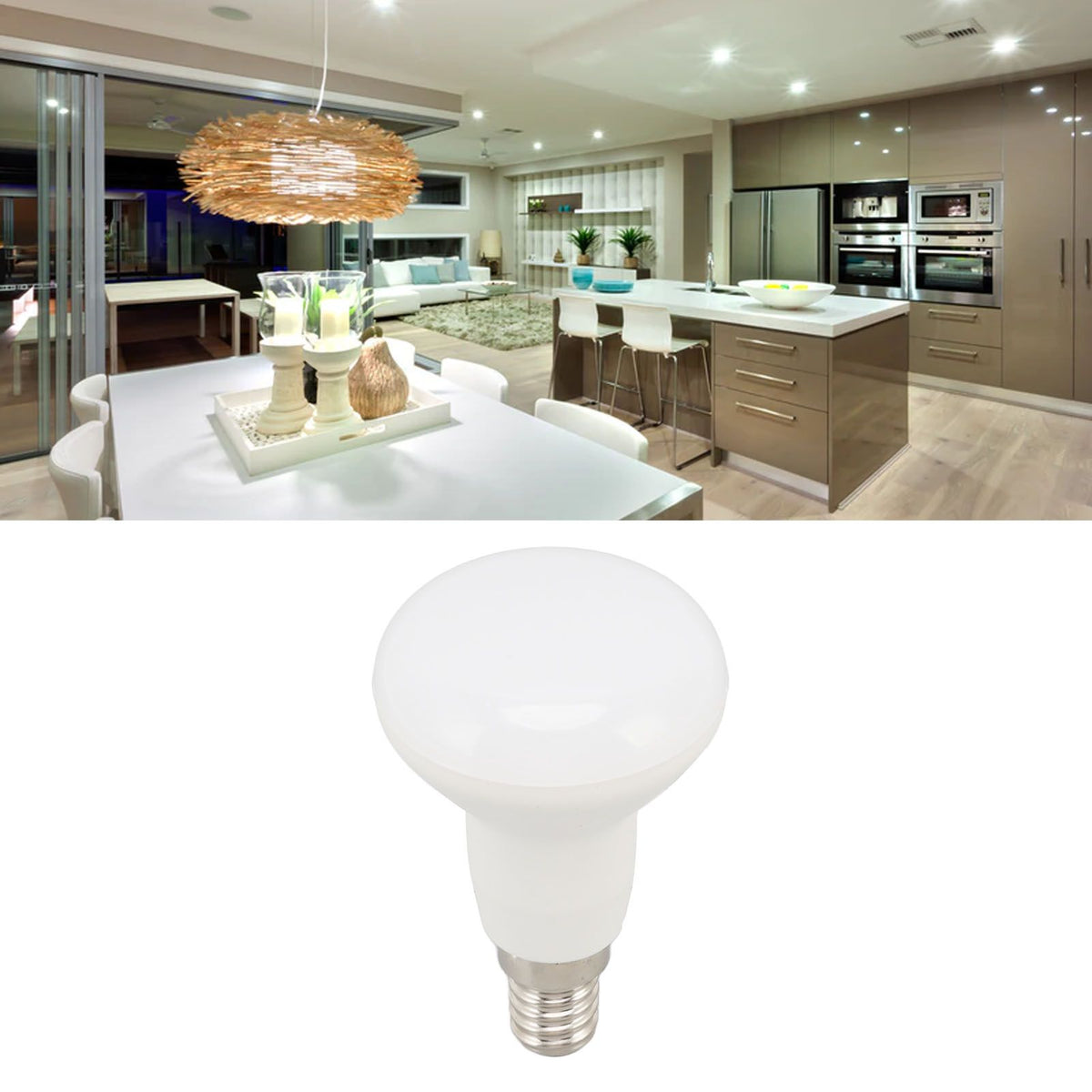 LED Light Bulb Long Neck Mushroom Shape Lamp 120 Degree Beam Angle Wide Flood R50 E14 5W 3000K Warm White 220V