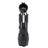 Electric Lighter Waterproof Windproof Aluminum Alloy Portable Lighter with Flashlight 3.7v Black