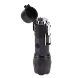 Electric Lighter Waterproof Windproof Aluminum Alloy Portable Lighter with Flashlight 3.7v Black - 45-Degree Angle