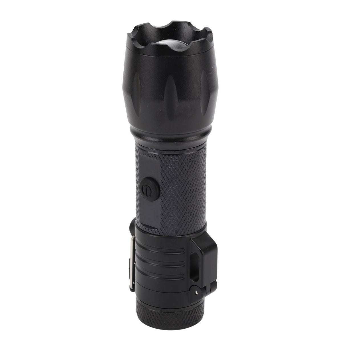 Electric Lighter Waterproof Windproof Aluminum Alloy Portable Lighter with Flashlight 3.7v Black