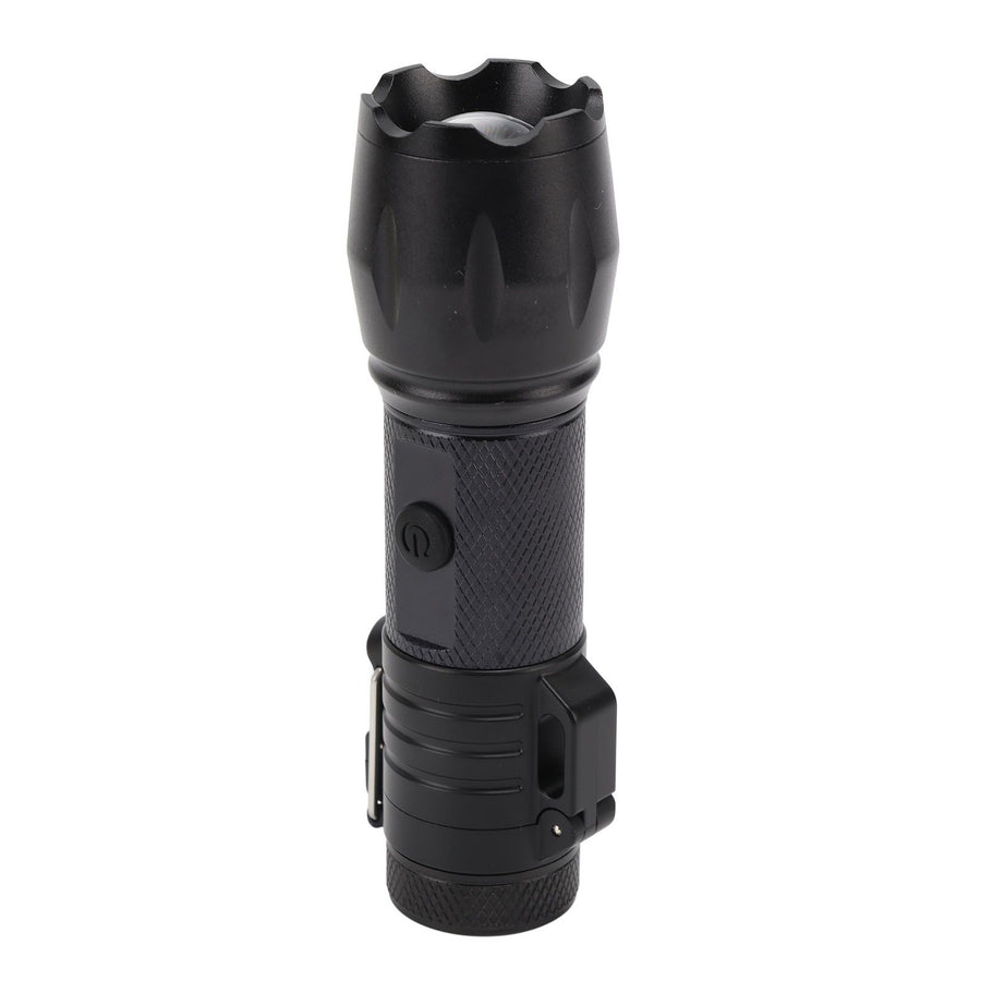 Electric Lighter Waterproof Windproof Aluminum Alloy Portable Lighter with Flashlight 3.7v Black