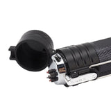 Electric Lighter Waterproof Windproof Aluminum Alloy Portable Lighter with Flashlight 3.7v Black