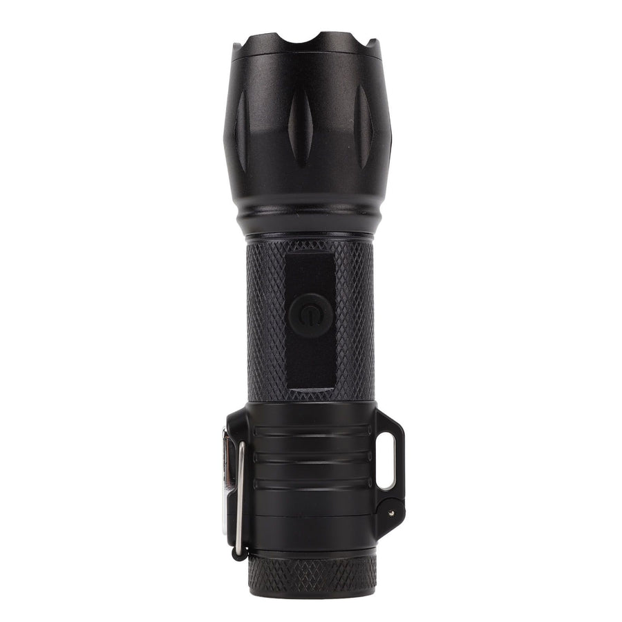 Electric Lighter Waterproof Windproof Aluminum Alloy Portable Lighter with Flashlight 3.7v Black