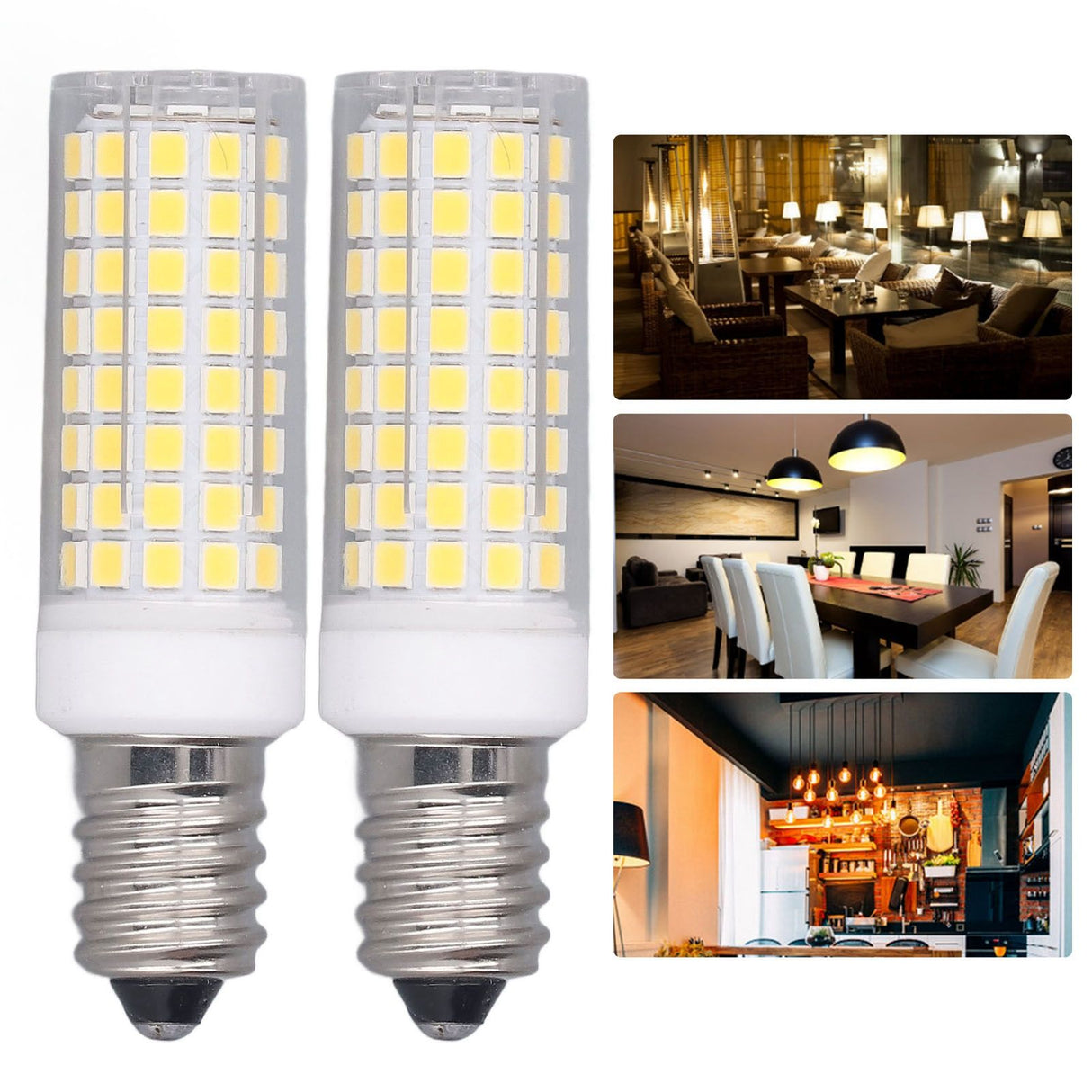 2 Pcs LED Corn Bulb E14 10W Dimmable Energy Saving 102LEDs Light Bulb AC 100‑120V