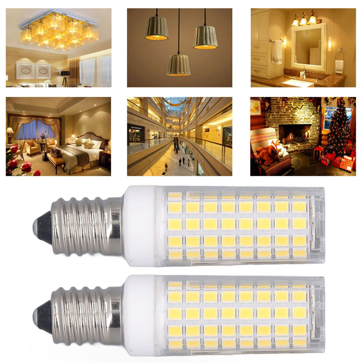2 Pcs LED Corn Bulb E14 10W Dimmable Energy Saving 102LEDs Light Bulb AC 100‑120V