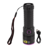 Y48 365nm Ultraviolet Flashlight Rechargeable Black Light Flashlight for Resin Curing Currency Verification Scorpion Pet Urine Search