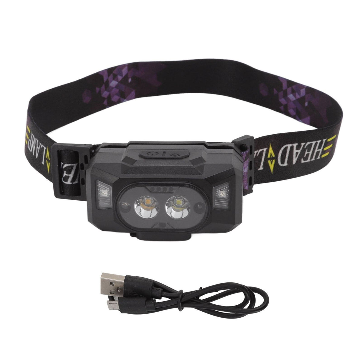 LED Sensor Headlamp Three Color Light Source Rechargeable Outdoor Strong Light Headlamp for Fishing Running Camping