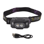 LED Sensor Headlamp Three Color Light Source Rechargeable Outdoor Strong Light Headlamp for Fishing Running Camping