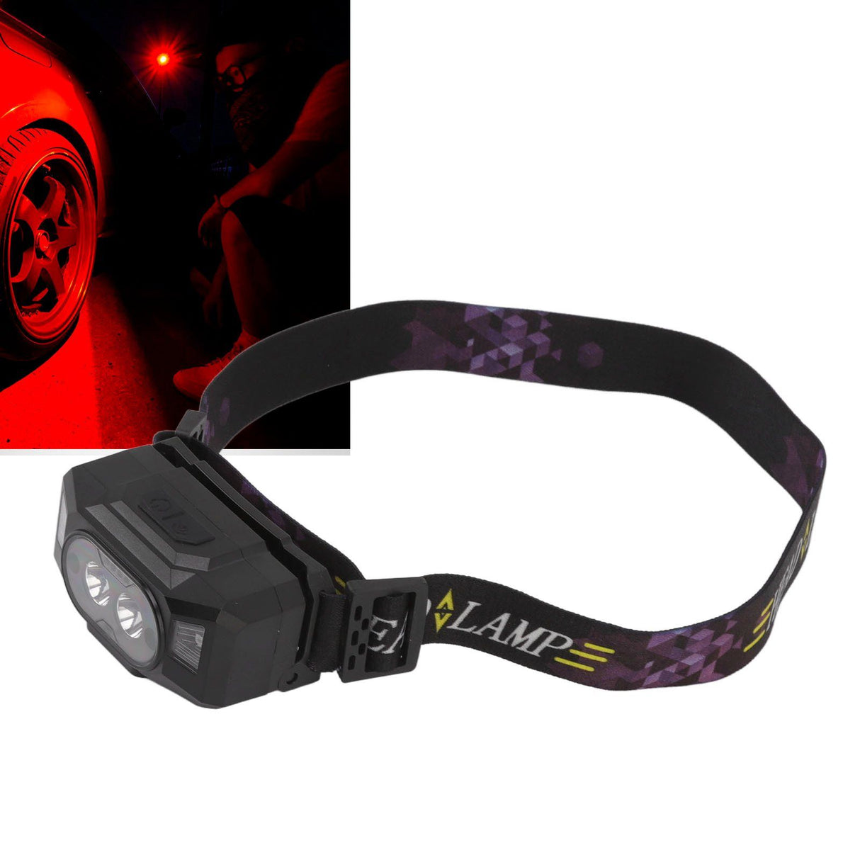 LED Sensor Headlamp Three Color Light Source Rechargeable Outdoor Strong Light Headlamp for Fishing Running Camping