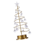 Christmas Crystal Tree Lamp Acrylic Crystal Pendant Christmas Decorative Desk Lamp for Bedroom Crystal Tree Lamp, Warm White - Front View