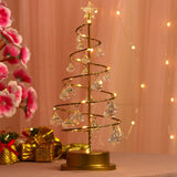Christmas Crystal Tree Lamp Acrylic Crystal Pendant Christmas Decorative Desk Lamp for Bedroom Crystal Tree Lamp, Warm White