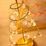 Christmas Crystal Tree Lamp Acrylic Crystal Pendant Christmas Decorative Desk Lamp for Bedroom Crystal Tree Lamp, Warm White
