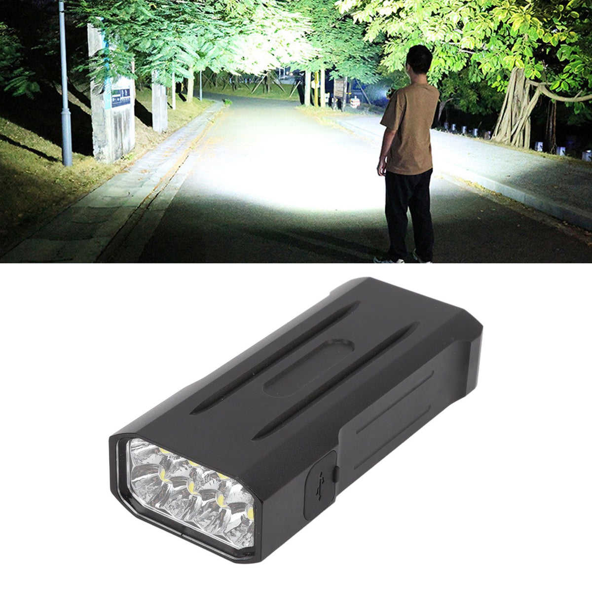 13000LM Super Bright LED Flashlight USB Rechargeable IPX5 Waterproof Powerful Searchlight Torch for Emergency Hiking