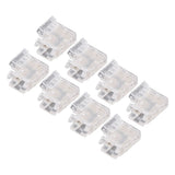 8PCS L Shaped LED Light Strip Connectors 4 Pin 10mm Transparent Gapless Solderless COB LED Adapter Connectors - Front View