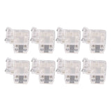 8PCS L Shaped LED Light Strip Connectors 4 Pin 10mm Transparent Gapless Solderless COB LED Adapter Connectors - Side View